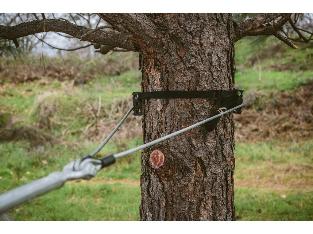 Tree Savers in use on zip line anchor