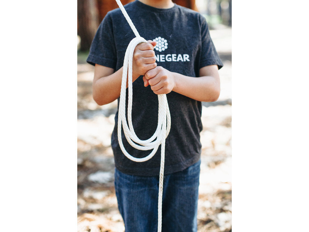 Boy Holding Rope - 3/8" Solid Braid Nylon