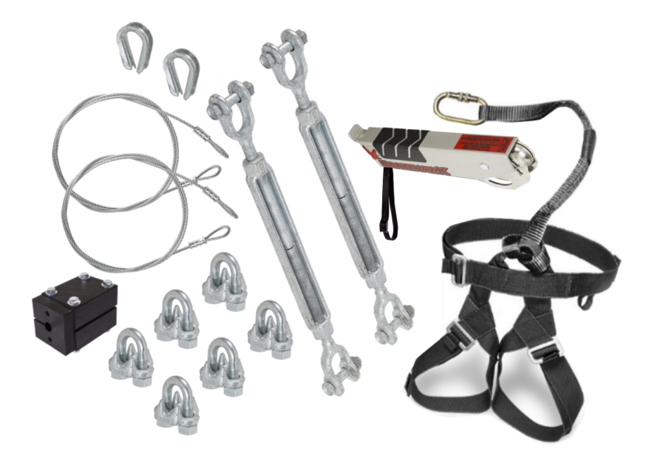 BrakeHawk Zip Line Kit Hardware and Riding Gear